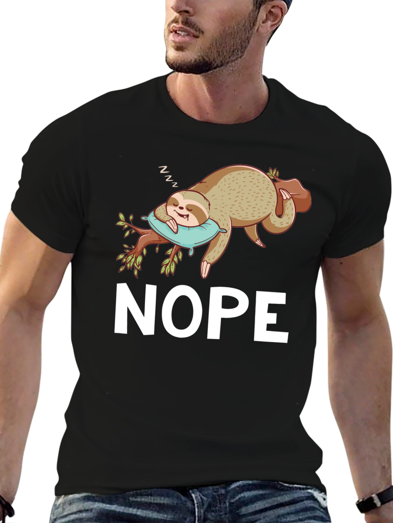 Nope Sloth T-Shirt - Sleepy & Funny