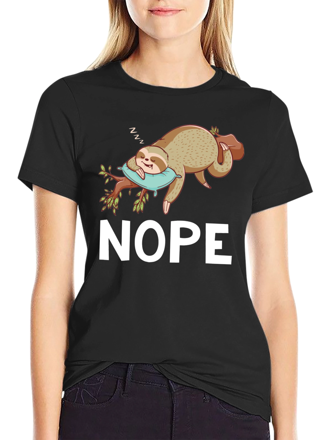 Nope Sloth T-Shirt - Sleepy & Funny