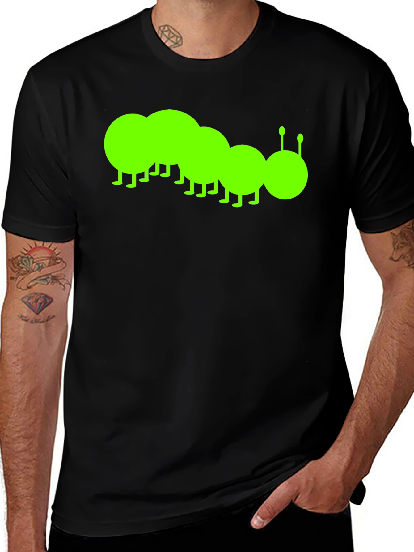 Caterpillar Graphic Tee - Black Cotton T-Shirt