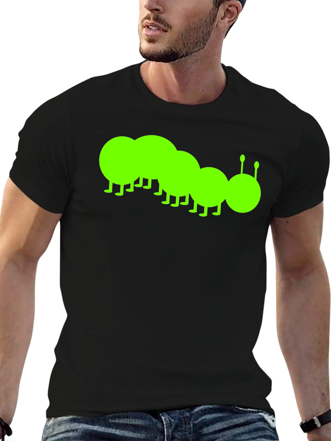 Caterpillar Graphic Tee - Black Cotton T-Shirt