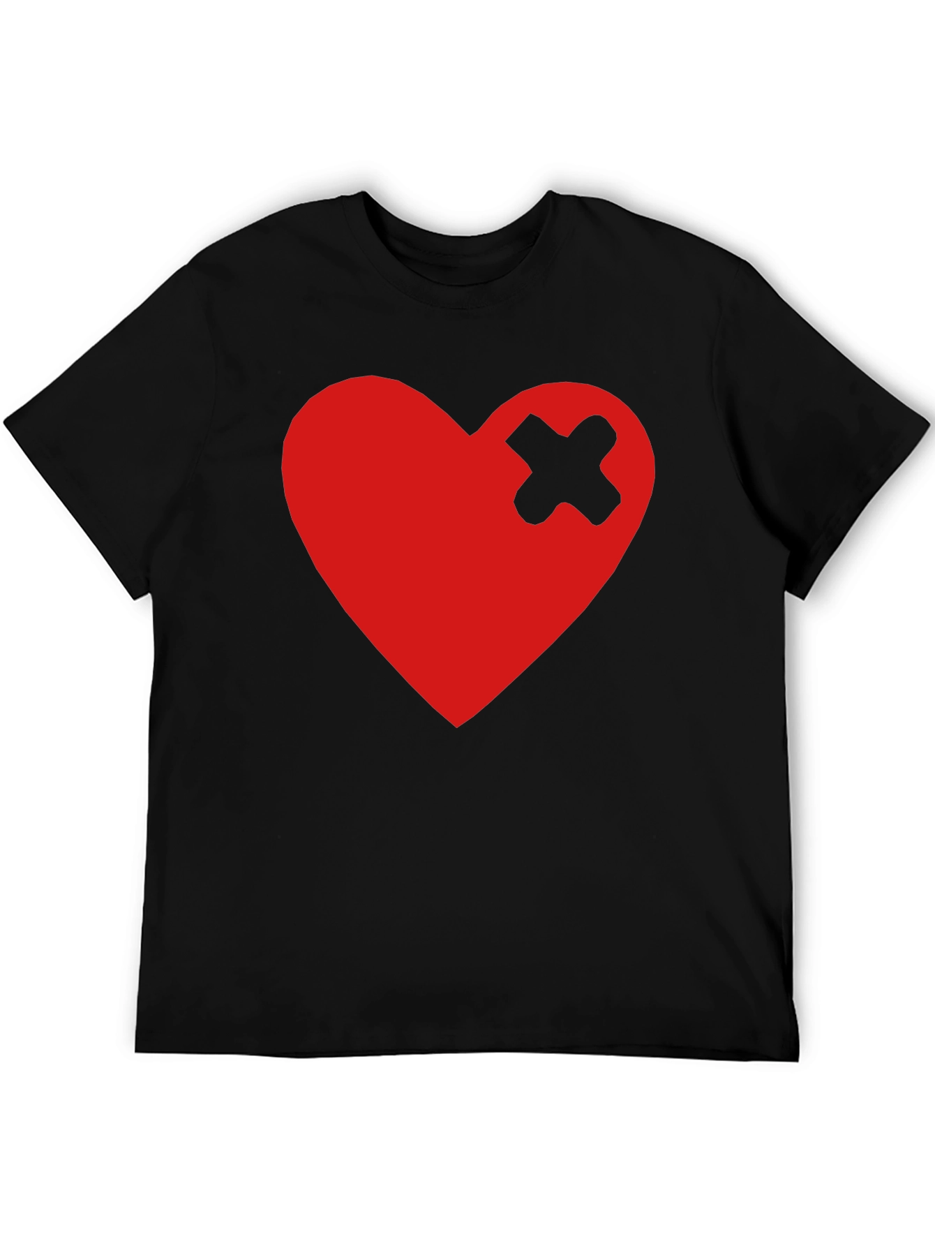 Broken Heart Patch Black T-Shirt - Trendy Graphic Tee