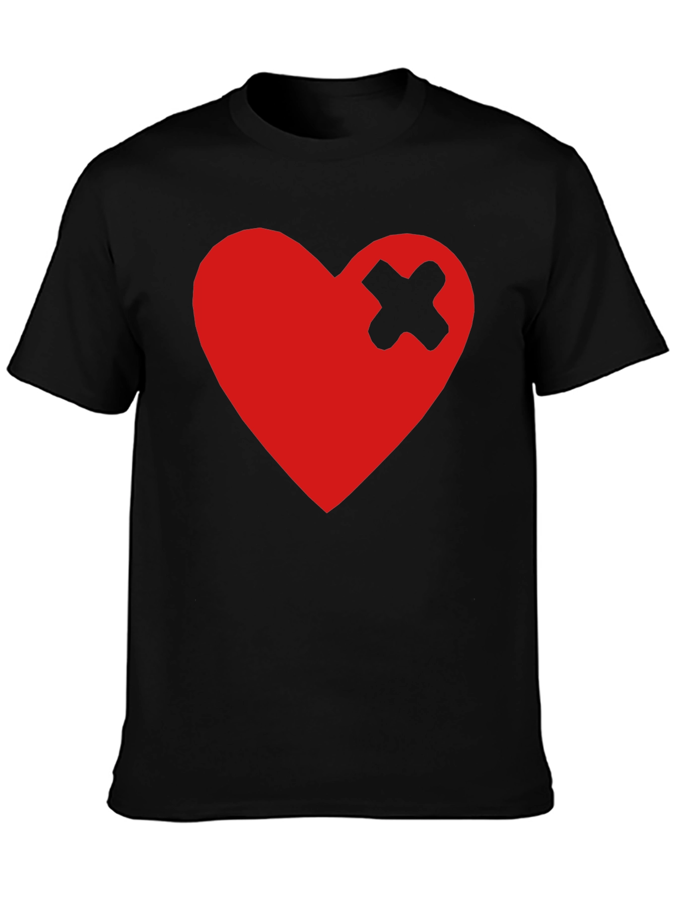 Broken Heart Patch Black T-Shirt - Trendy Graphic Tee