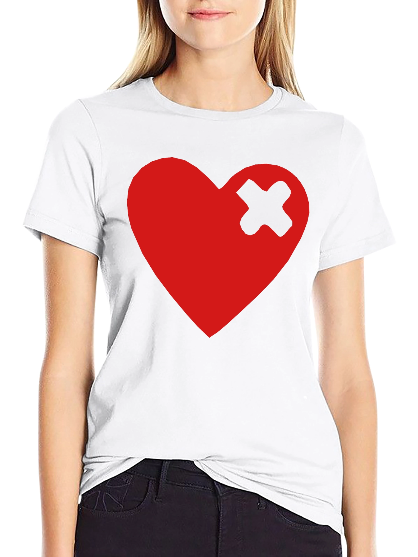 Broken Heart Patch Black T-Shirt - Trendy Graphic Tee