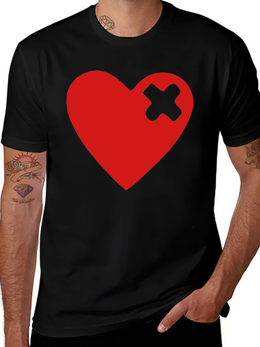 Broken Heart Patch Black T-Shirt - Trendy Graphic Tee