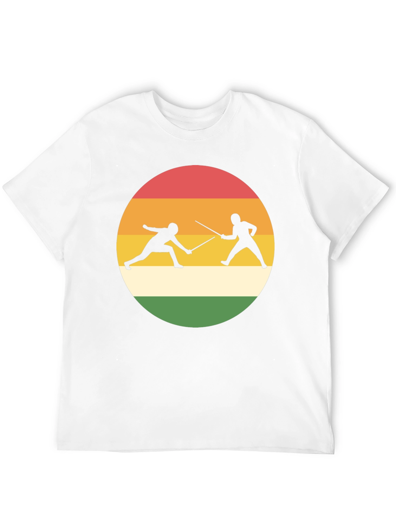 Fencing Silhouette T-Shirt Retro Style