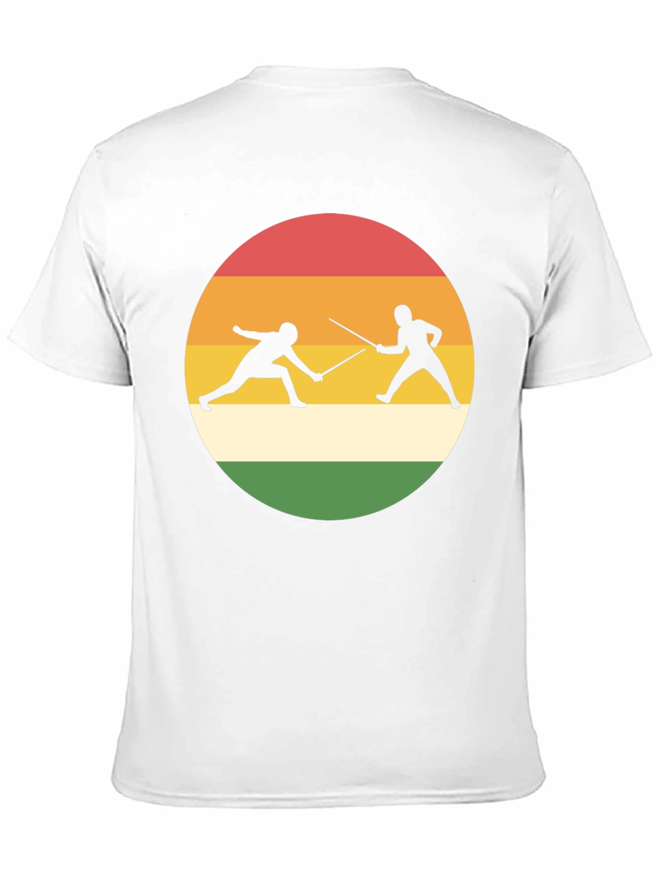 Fencing Silhouette T-Shirt Retro Style