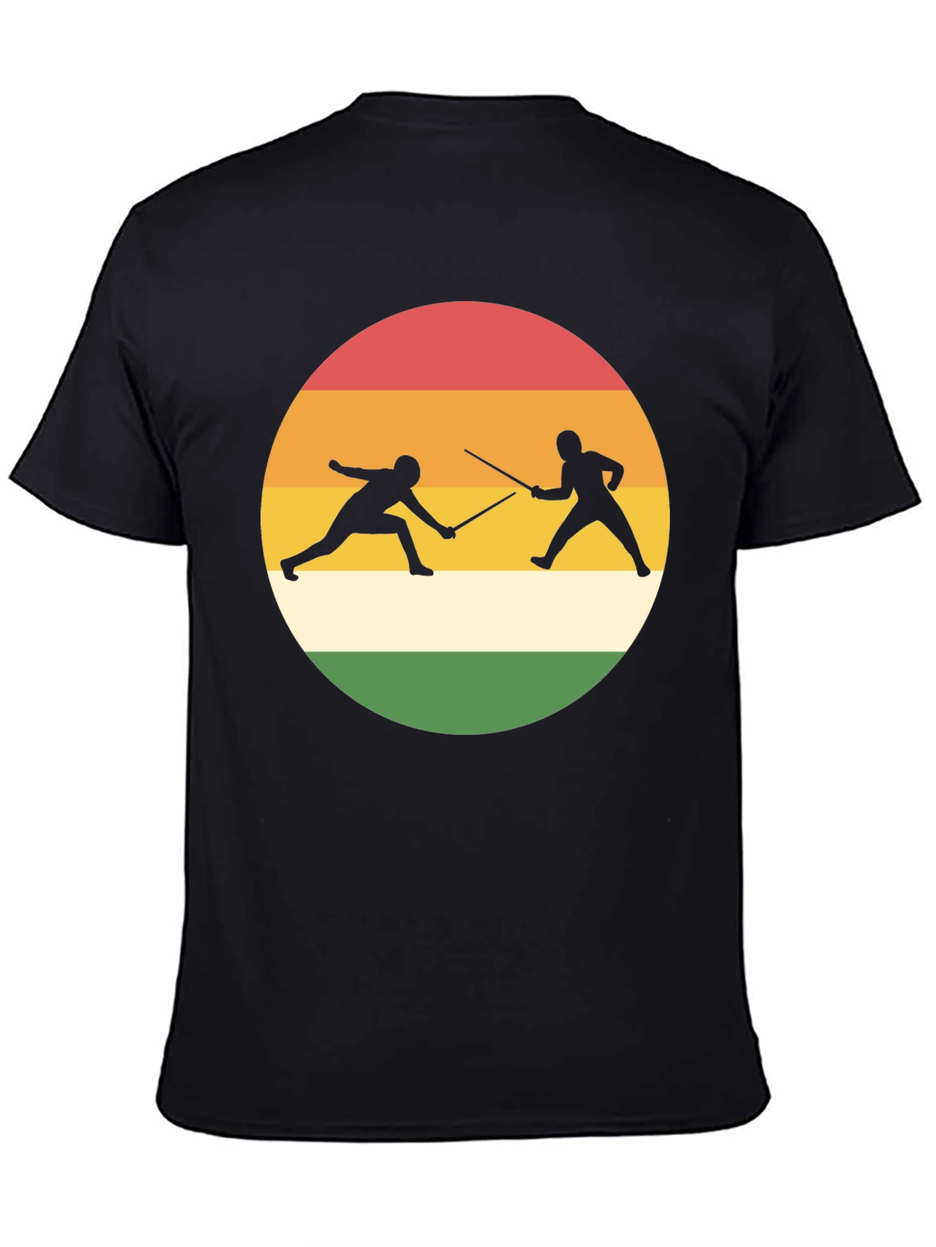 Fencing Silhouette T-Shirt Retro Style