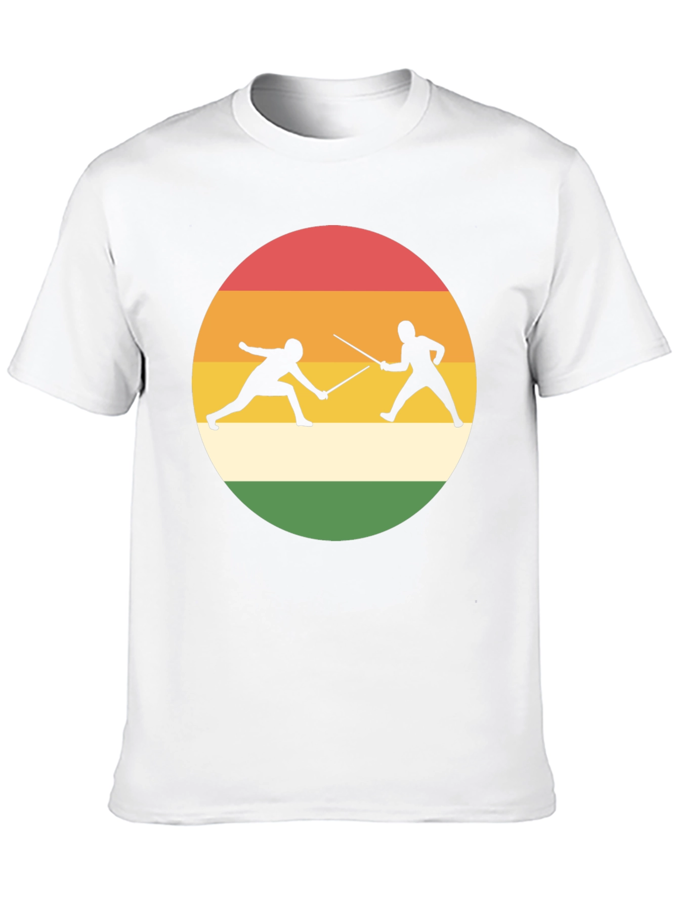 Fencing Silhouette T-Shirt Retro Style