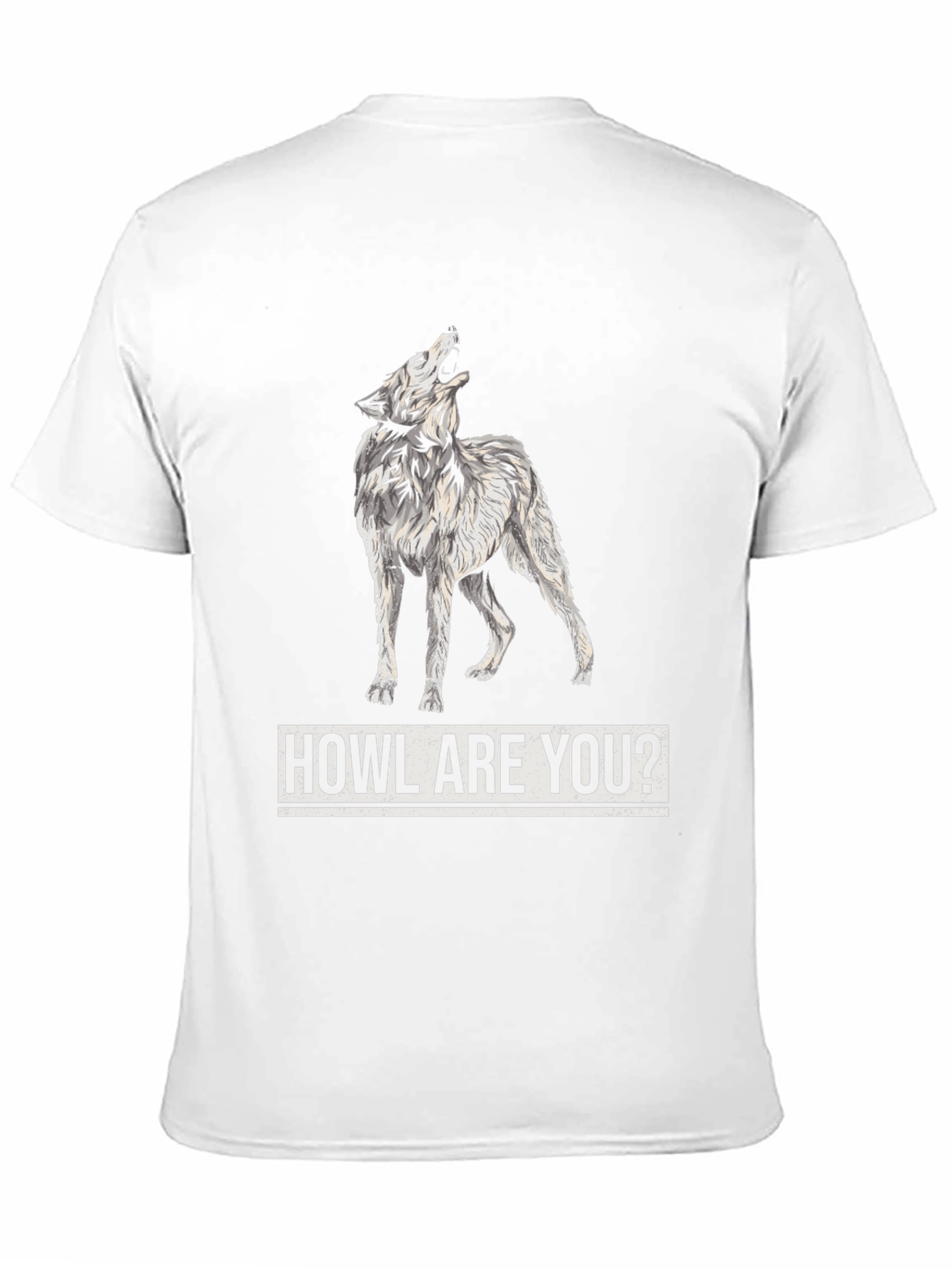 Howl Are You? Wolf Graphic Print Mens Black T-Shirt