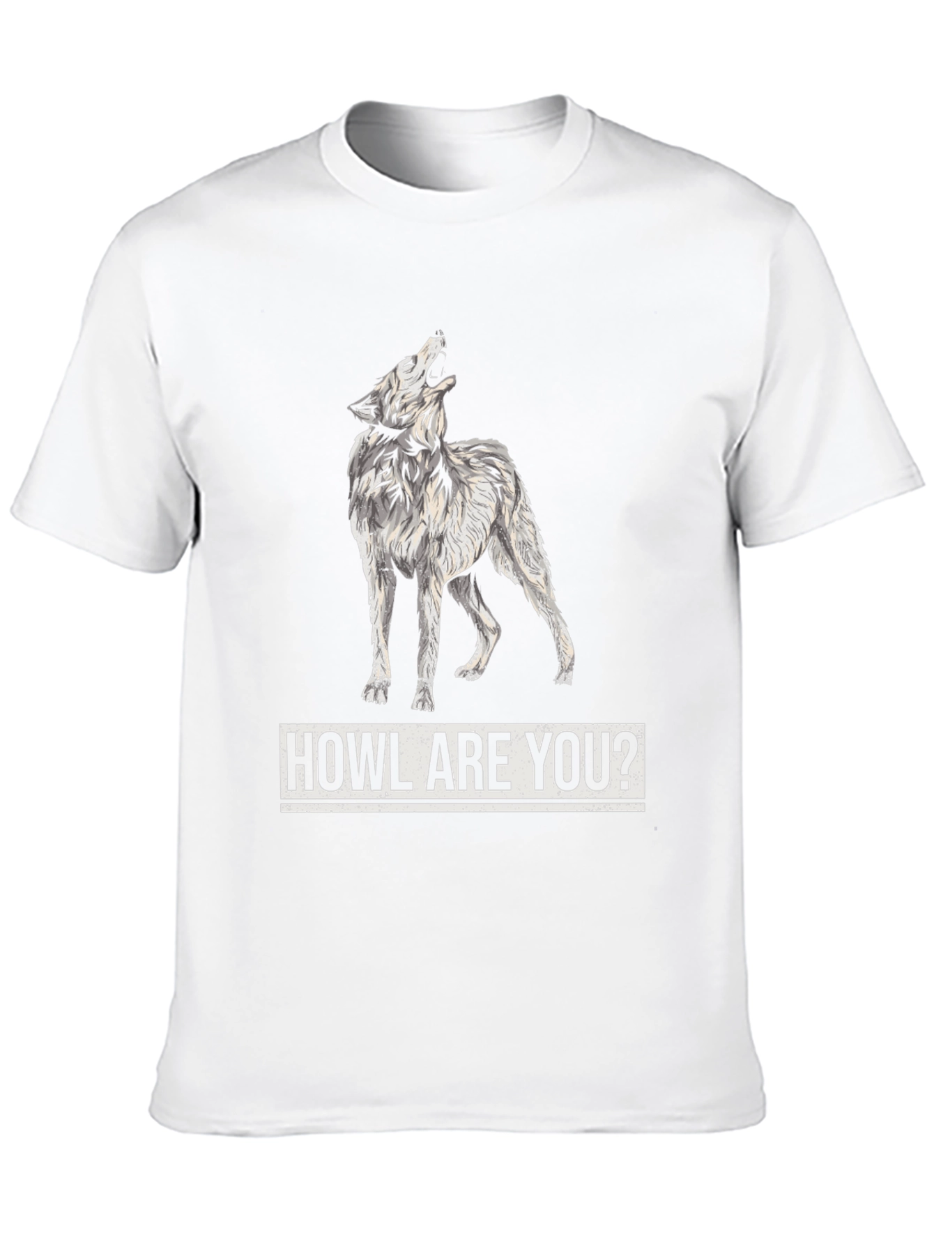 Howl Are You? Wolf Graphic Print Mens Black T-Shirt