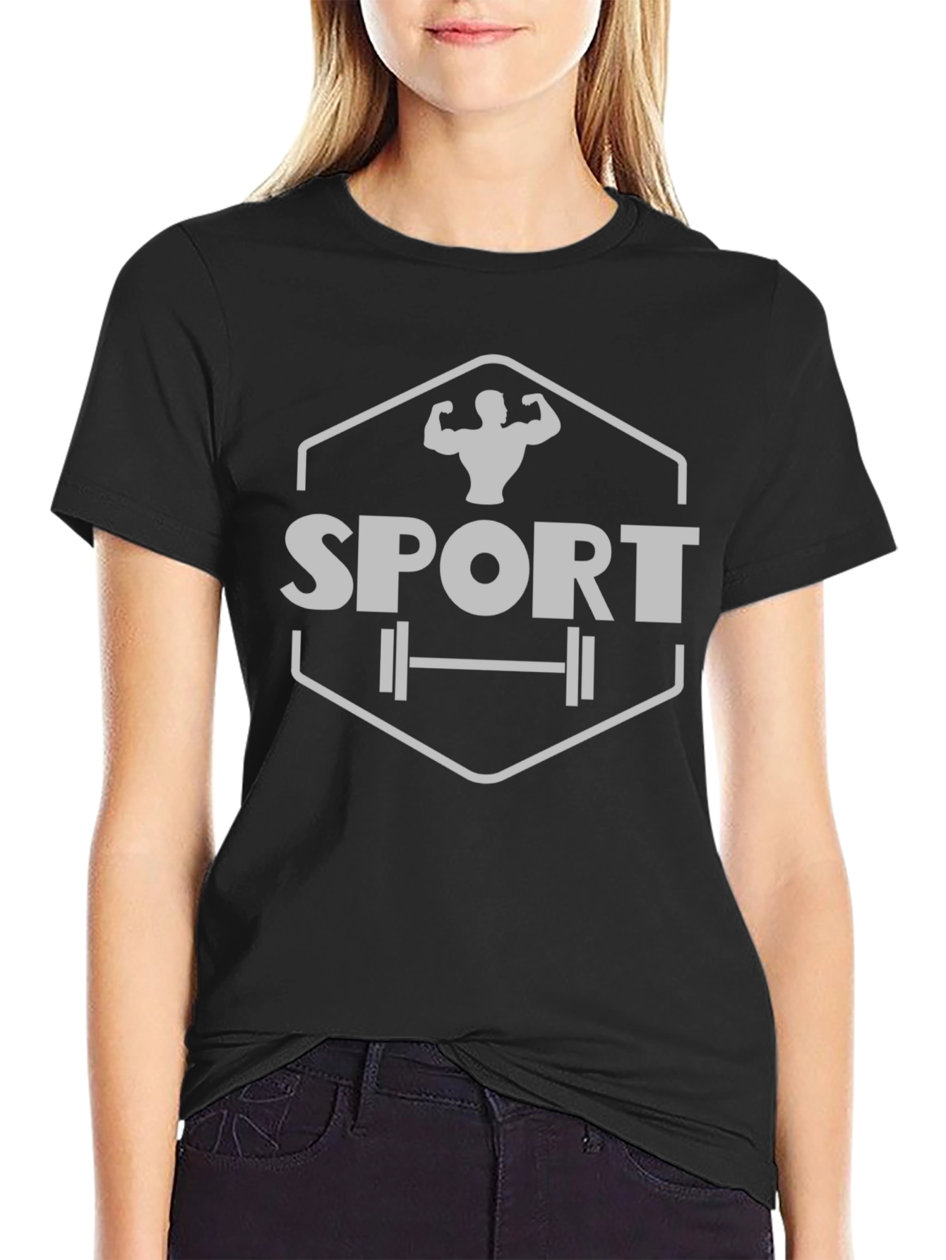 Mens Black Sport Graphic T-Shirt