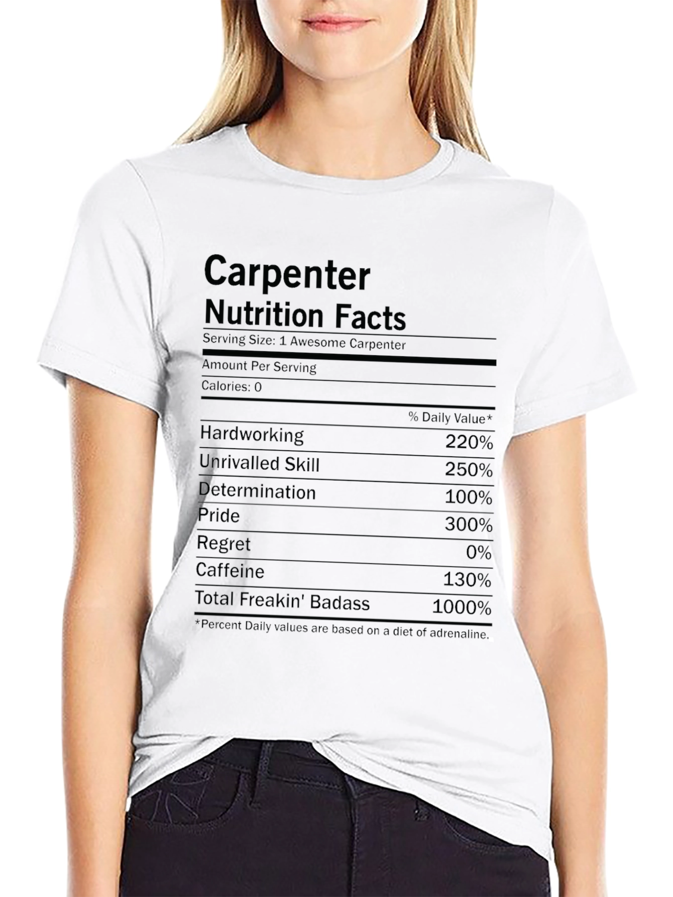 Carpenter Nutrition Facts T-Shirt - Black