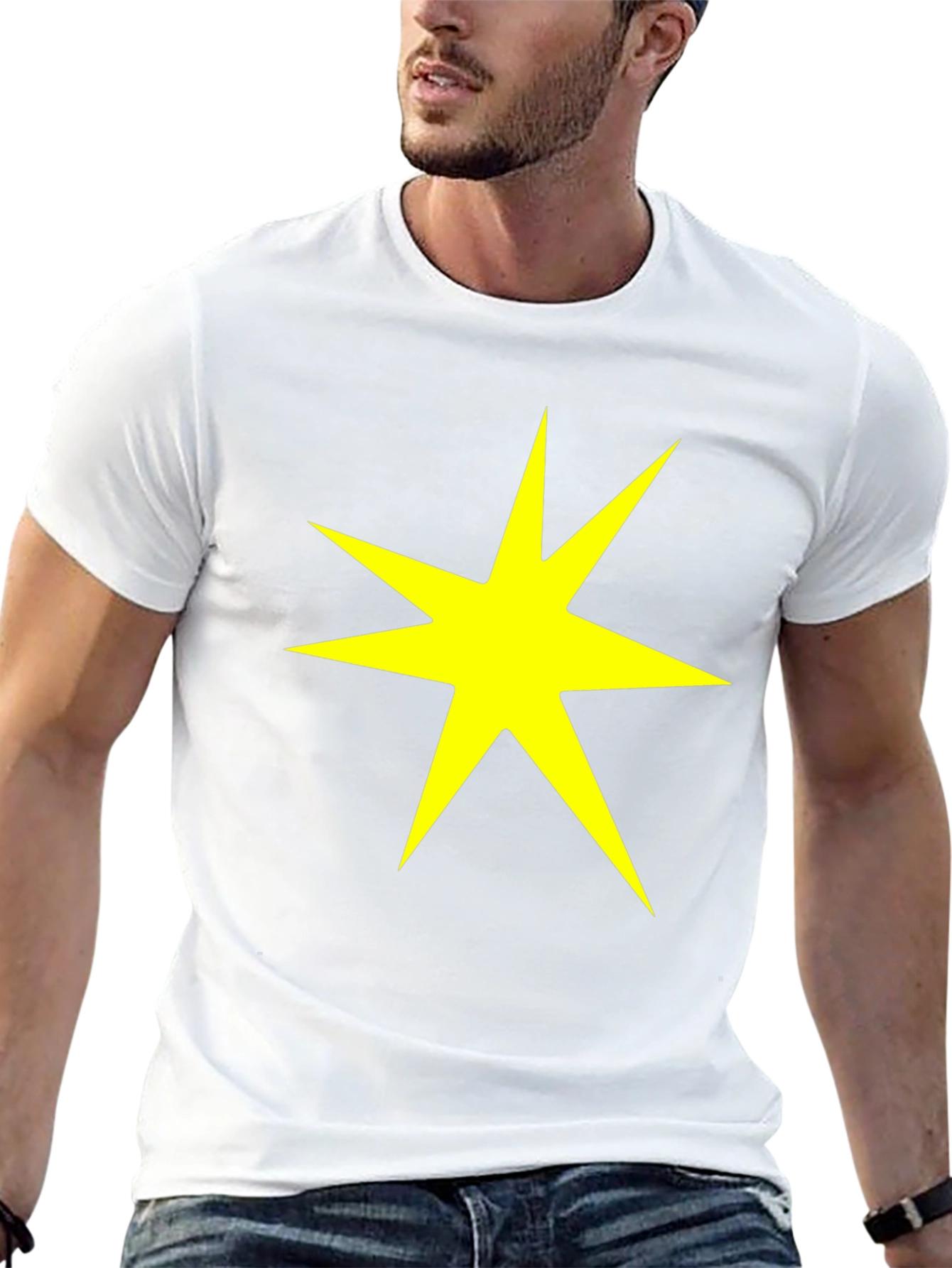 Starburst Graphic Tee - Bold Yellow on Black