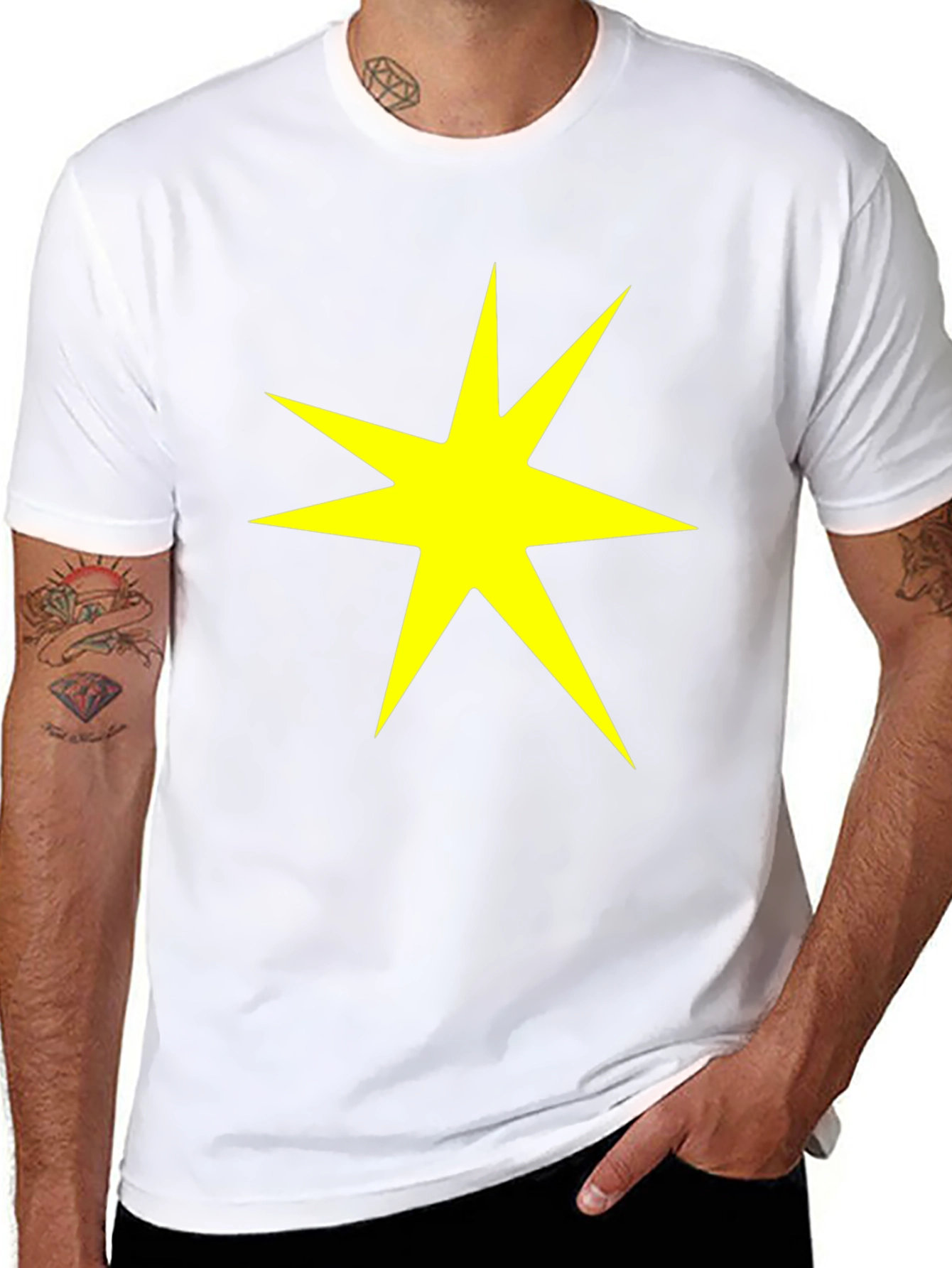Starburst Graphic Tee - Bold Yellow on Black