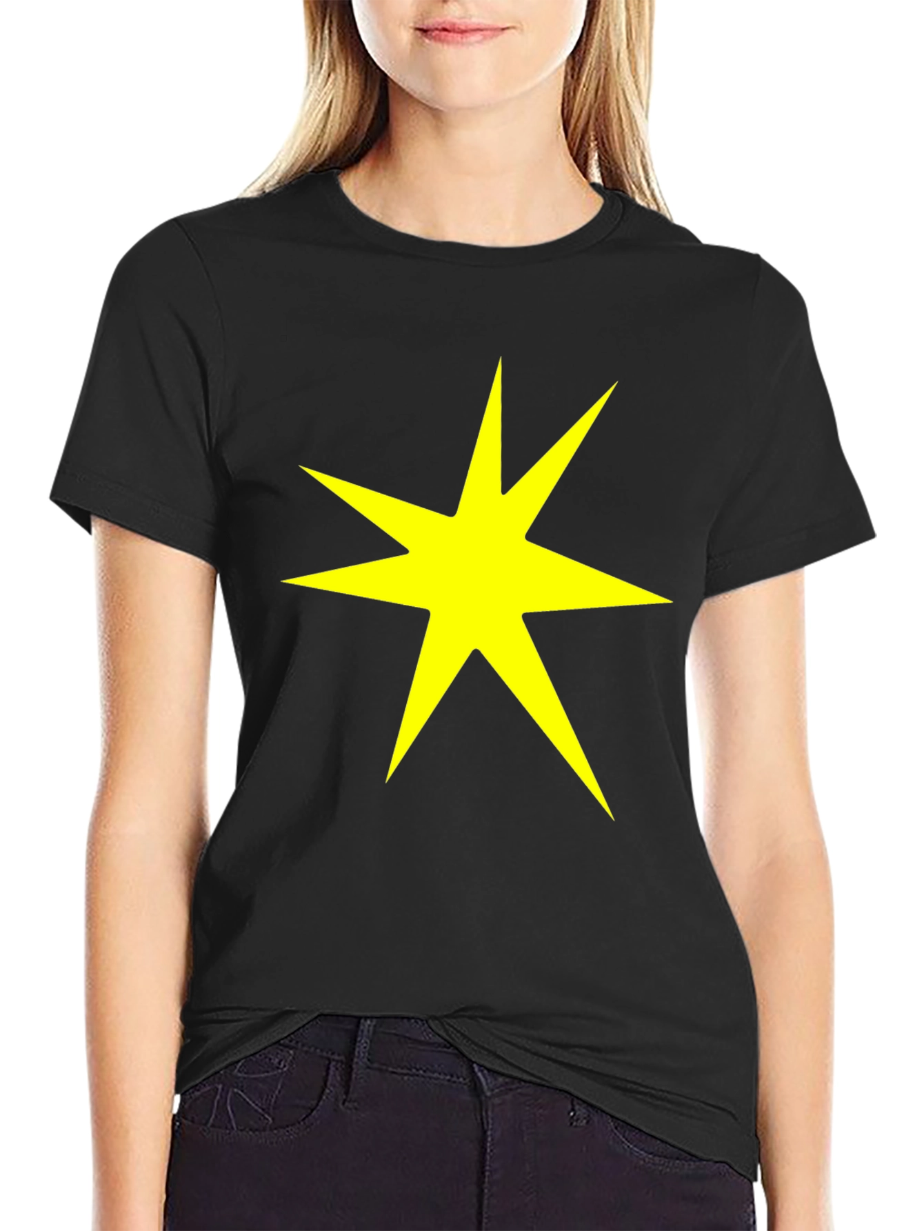 Starburst Graphic Tee - Bold Yellow on Black
