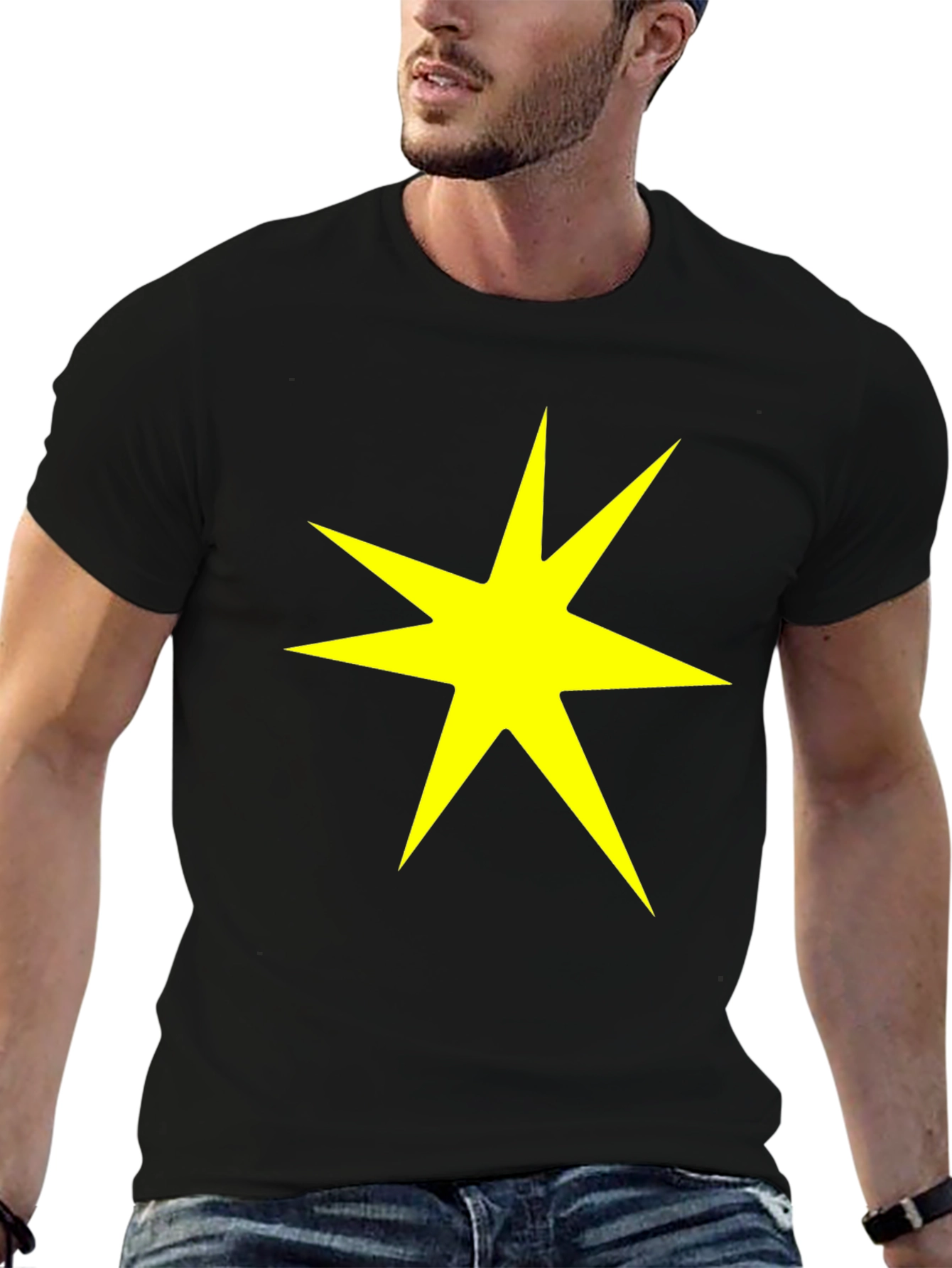Starburst Graphic Tee - Bold Yellow on Black