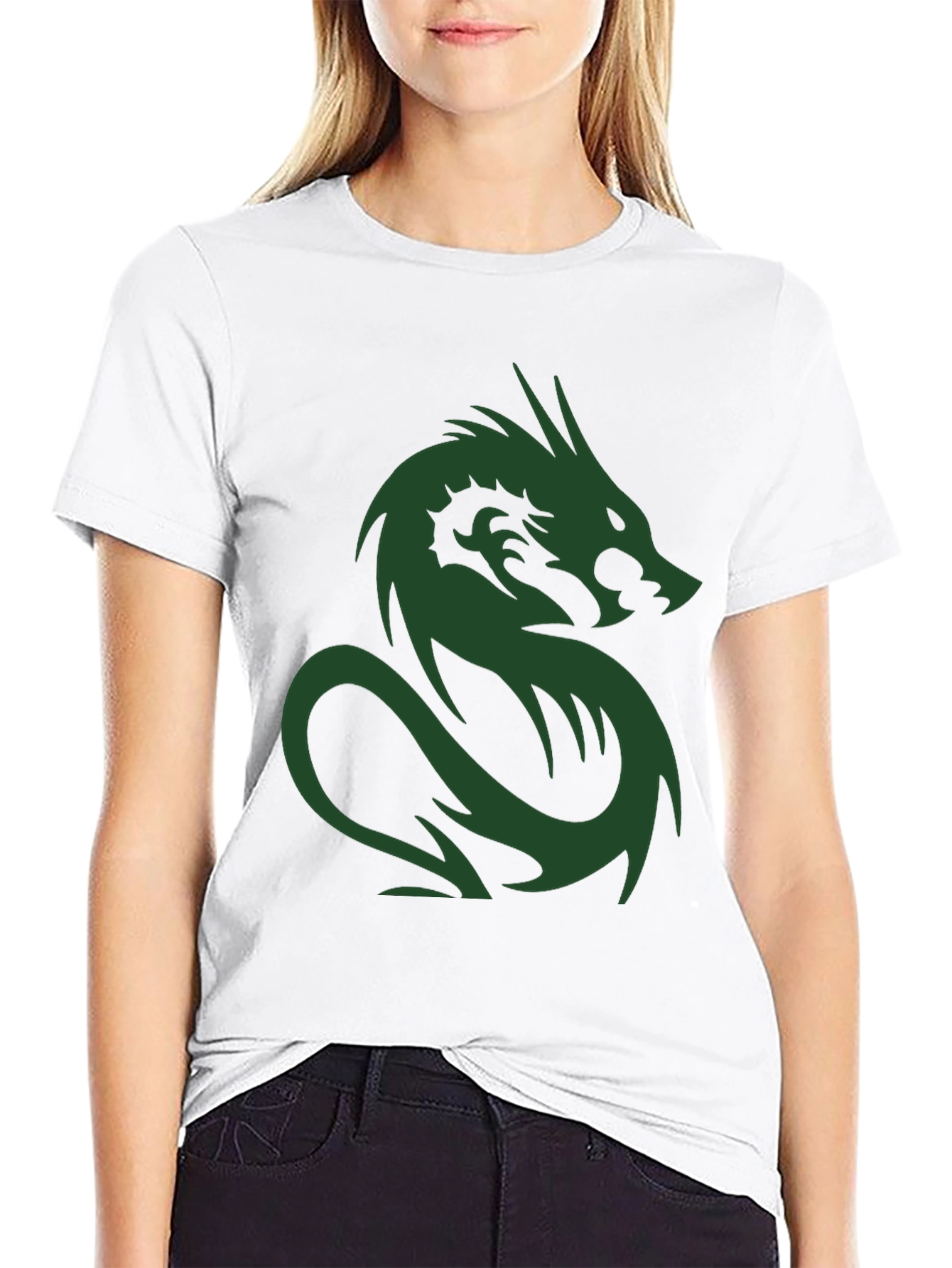 Dragon Graphic Print Crew Neck T-Shirt