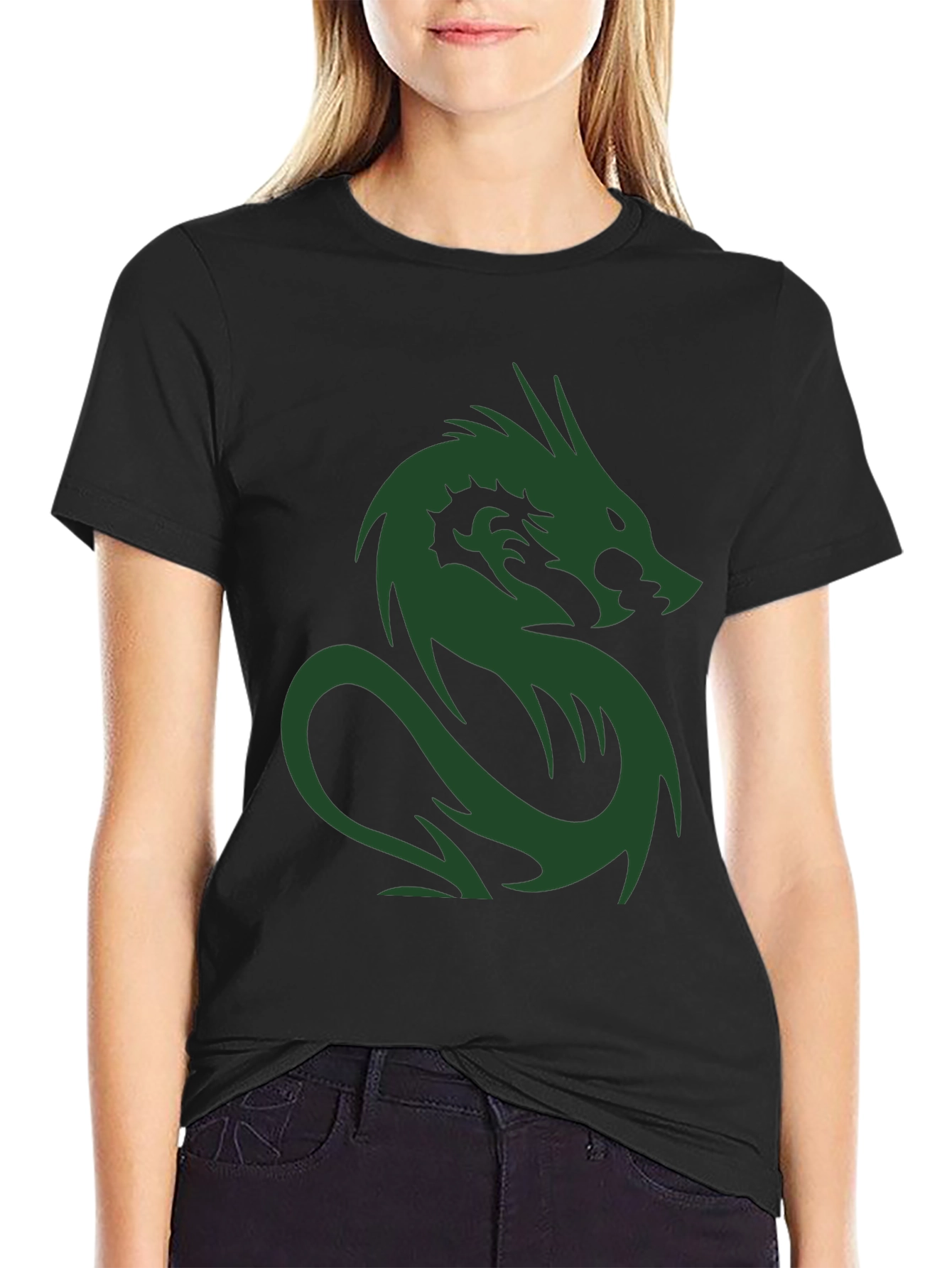 Dragon Graphic Print Crew Neck T-Shirt