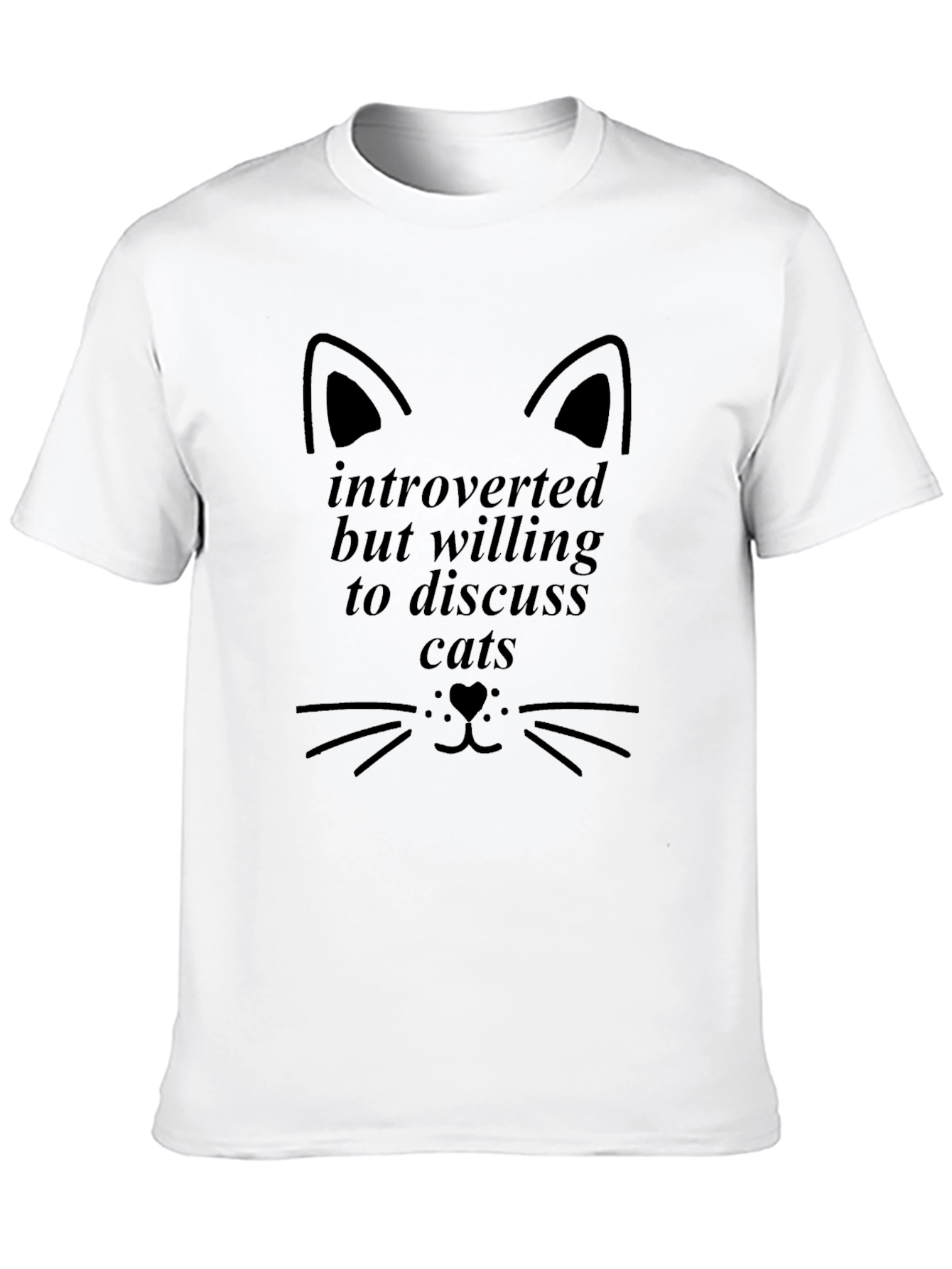Introverted Cat Lover Graphic T-Shirt