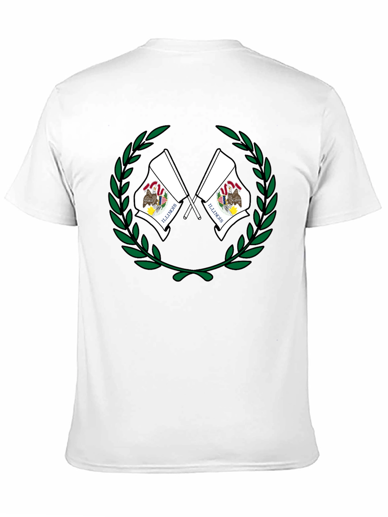 Illinois State Flag T-Shirt - Black