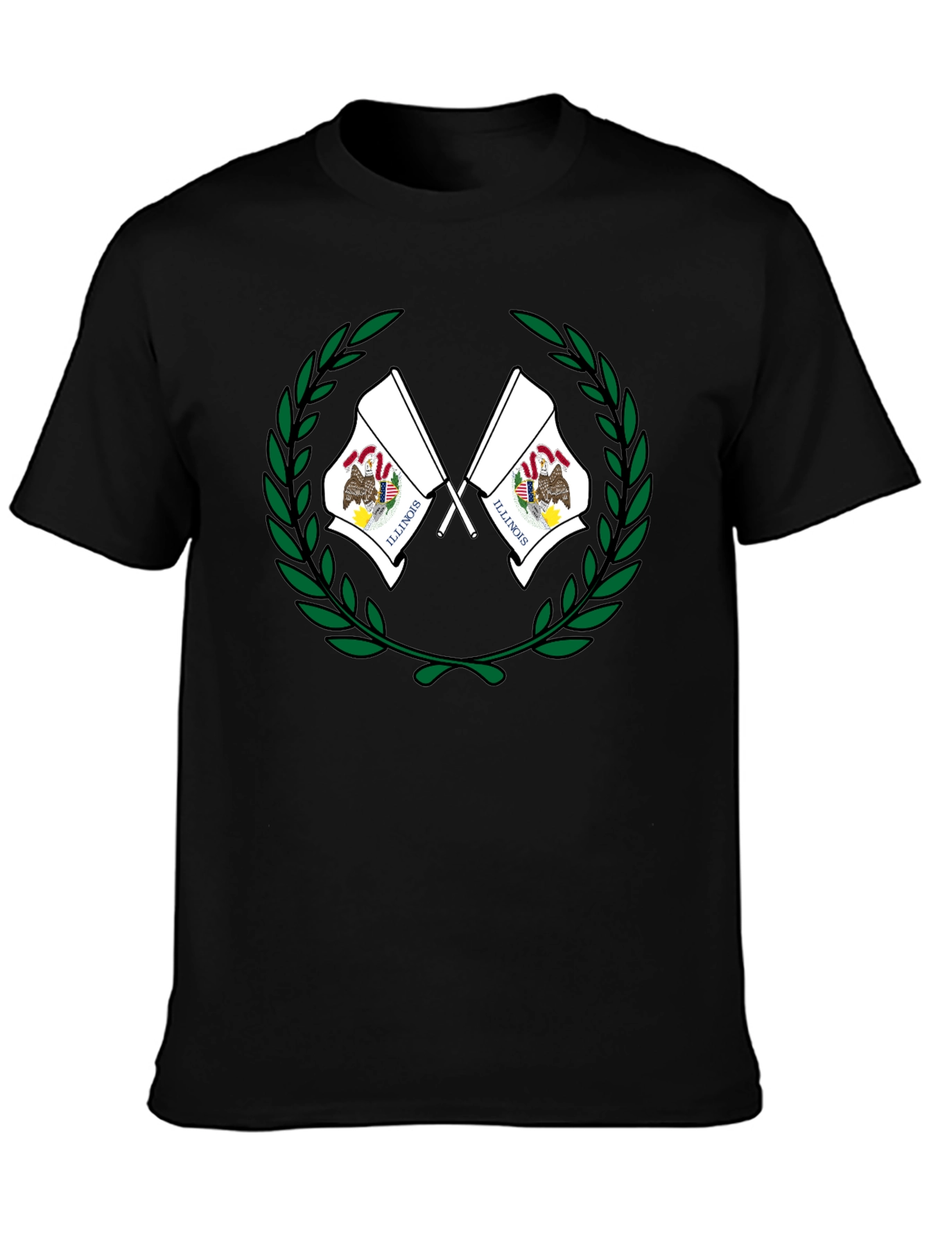 Illinois State Flag T-Shirt - Black