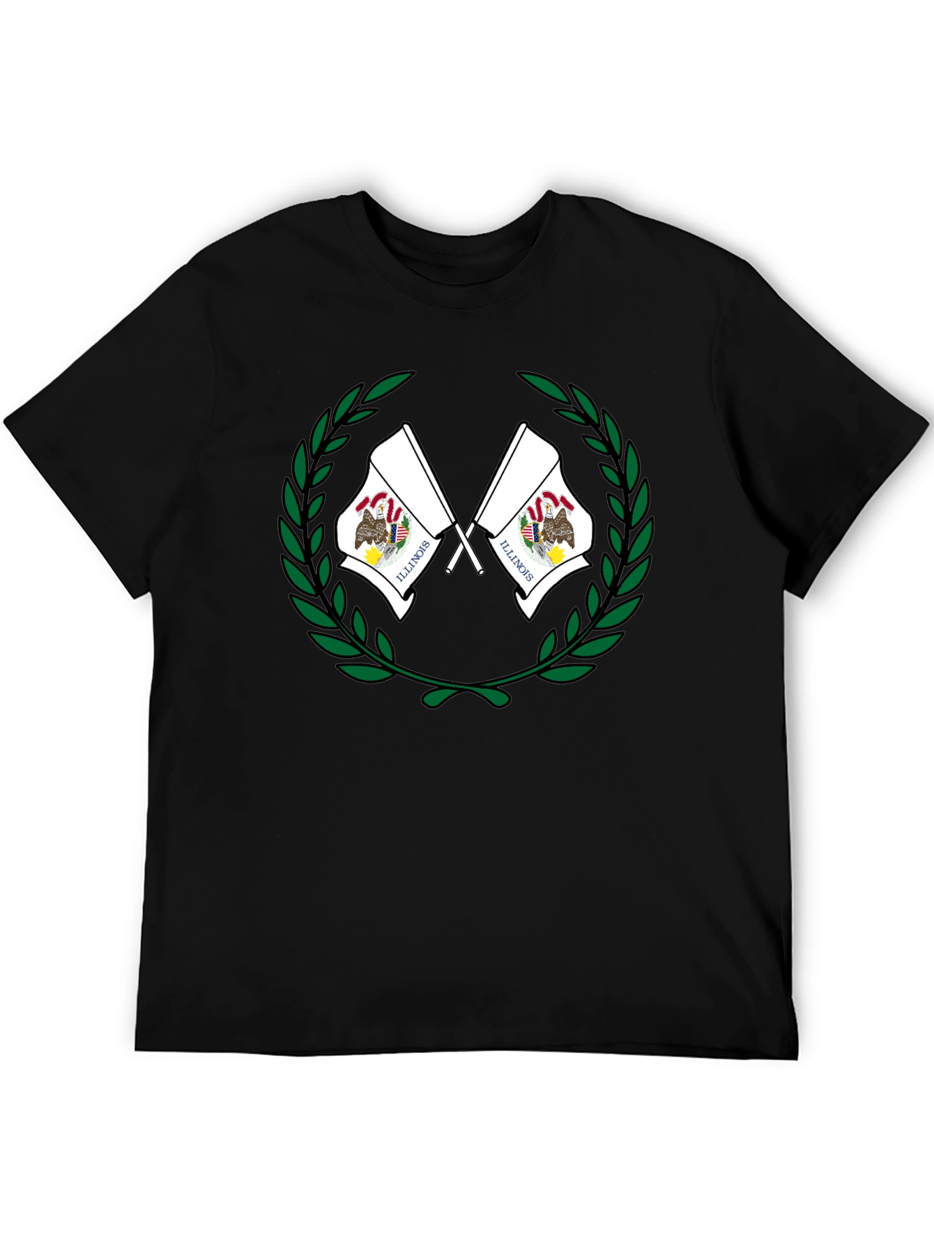 Illinois State Flag T-Shirt - Black