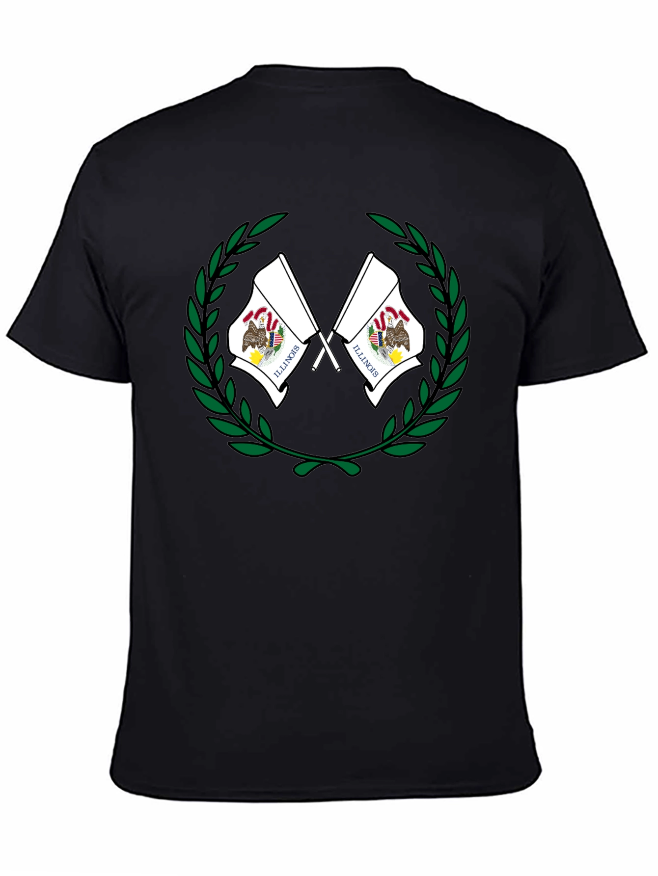 Illinois State Flag T-Shirt - Black