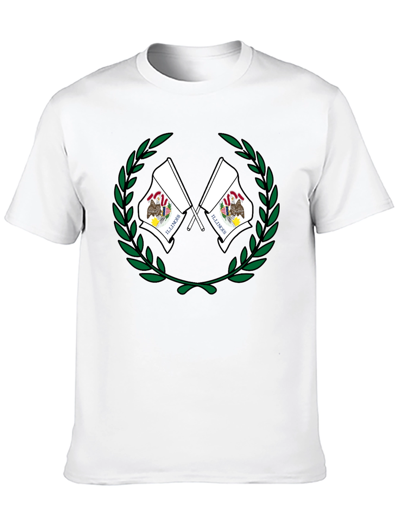 Illinois State Flag T-Shirt - Black
