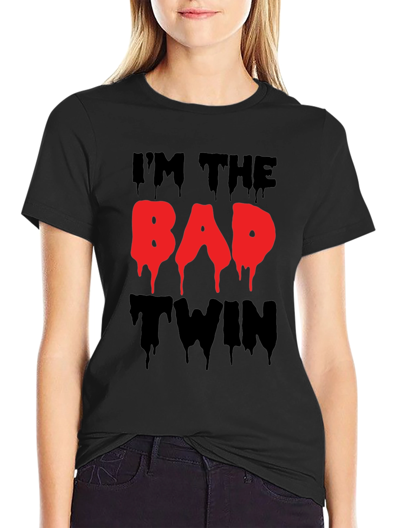 Im The Bad Twin Funny Graphic T-Shirt