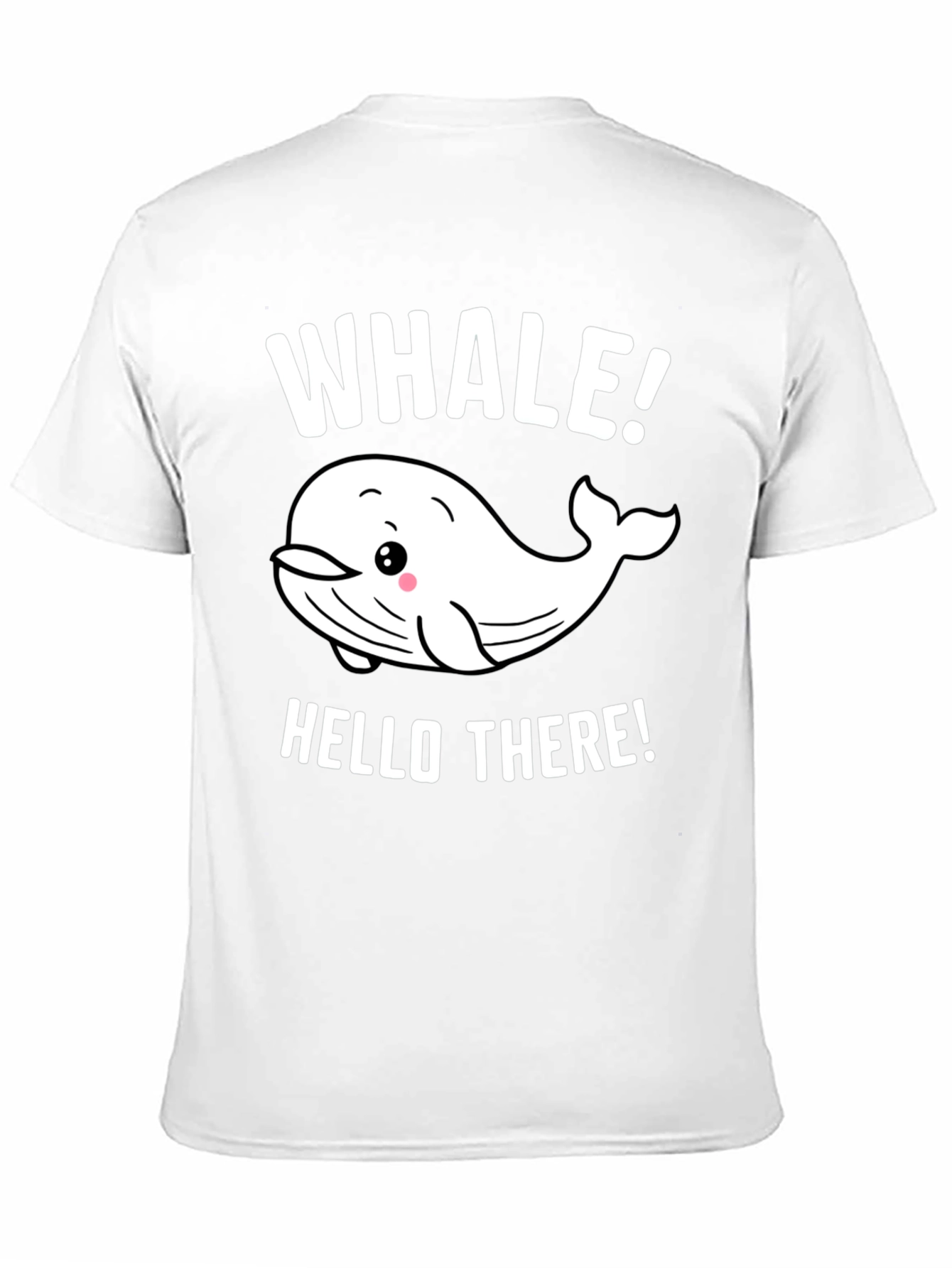 Whale Hello There! Graphic Print Black T-Shirt
