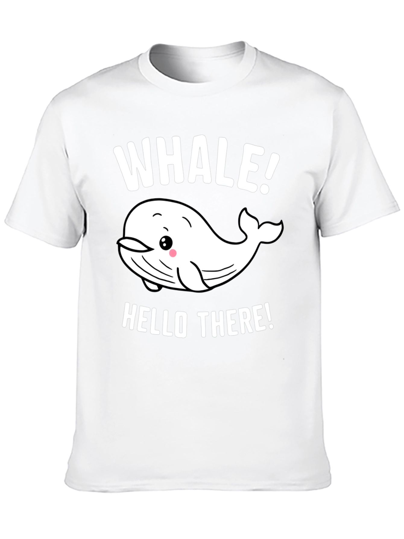 Whale Hello There! Graphic Print Black T-Shirt