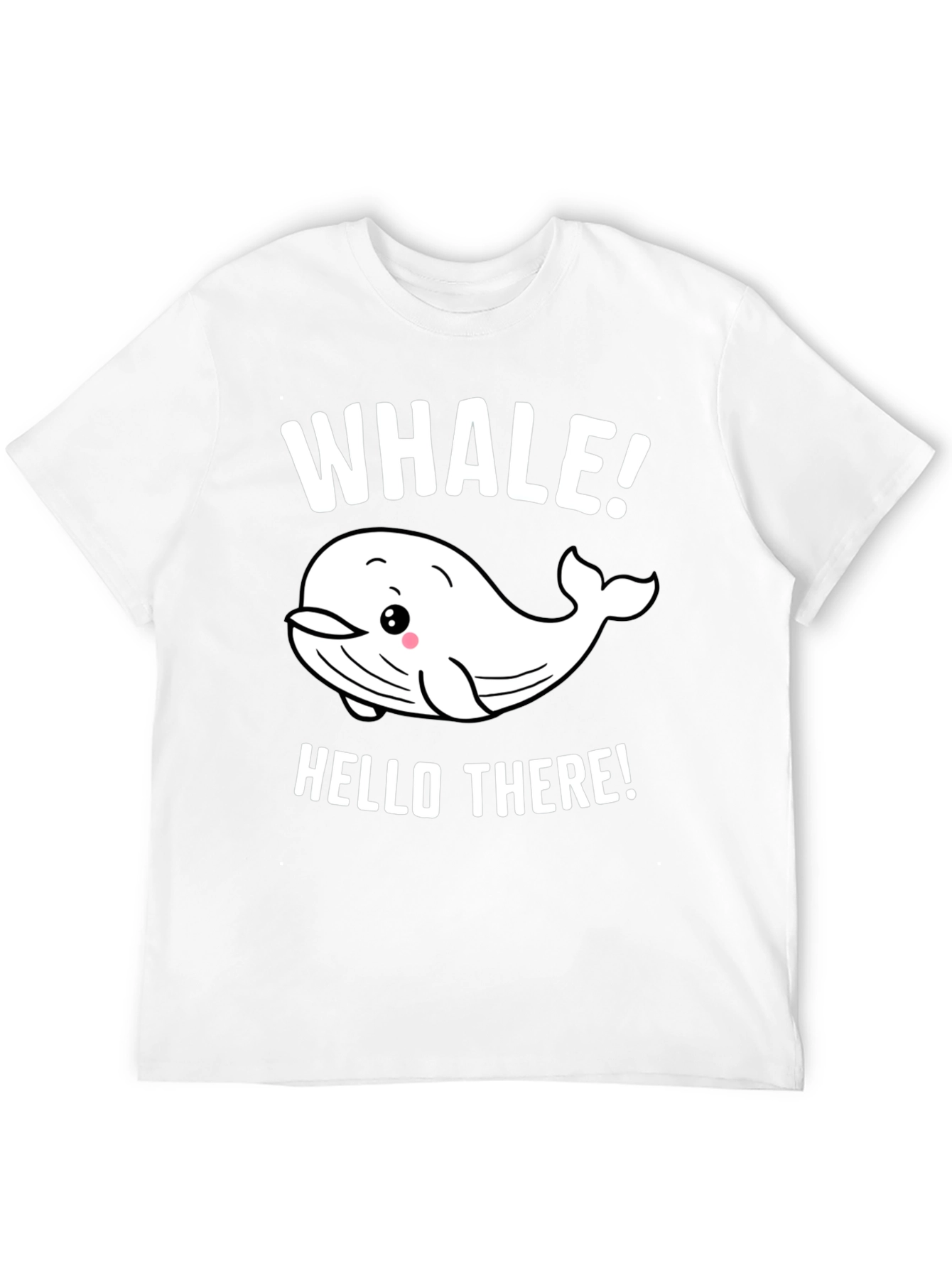 Whale Hello There! Graphic Print Black T-Shirt