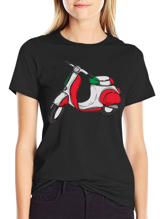 Italian Scooter Graphic T-Shirt - Black