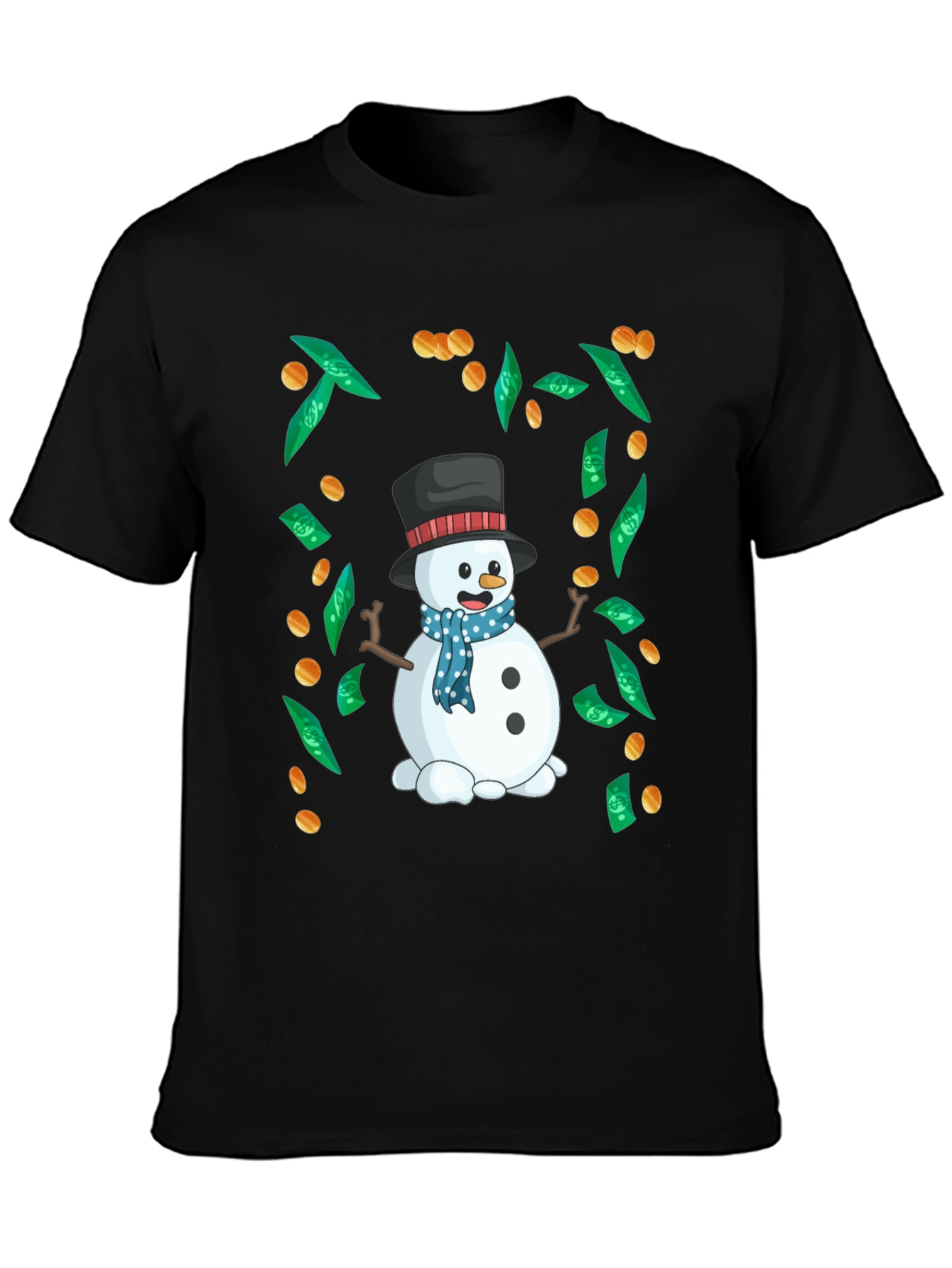Festive Snowman Money Graphic Tee