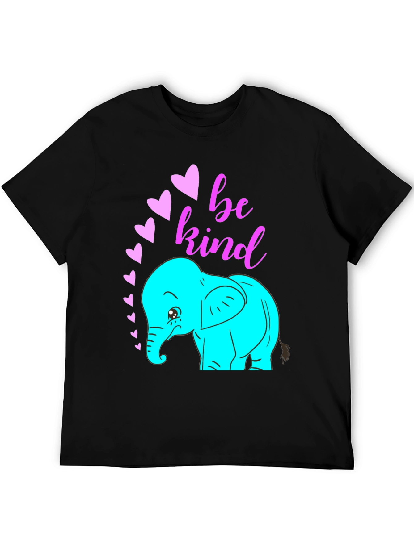Be Kind Elephant Graphic Tee - Black