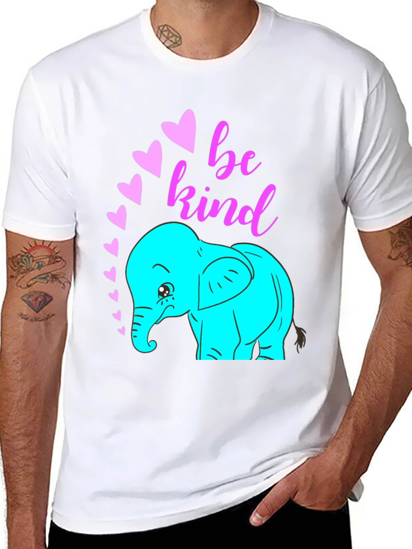 Be Kind Elephant Graphic Tee - Black