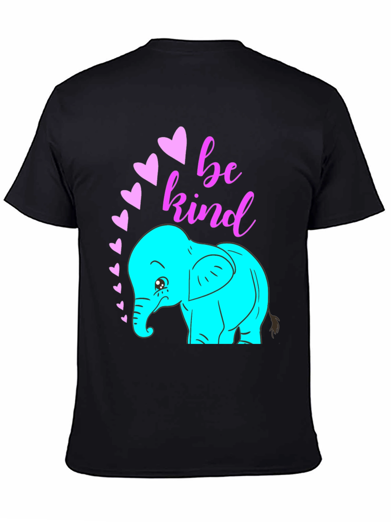 Be Kind Elephant Graphic Tee - Black
