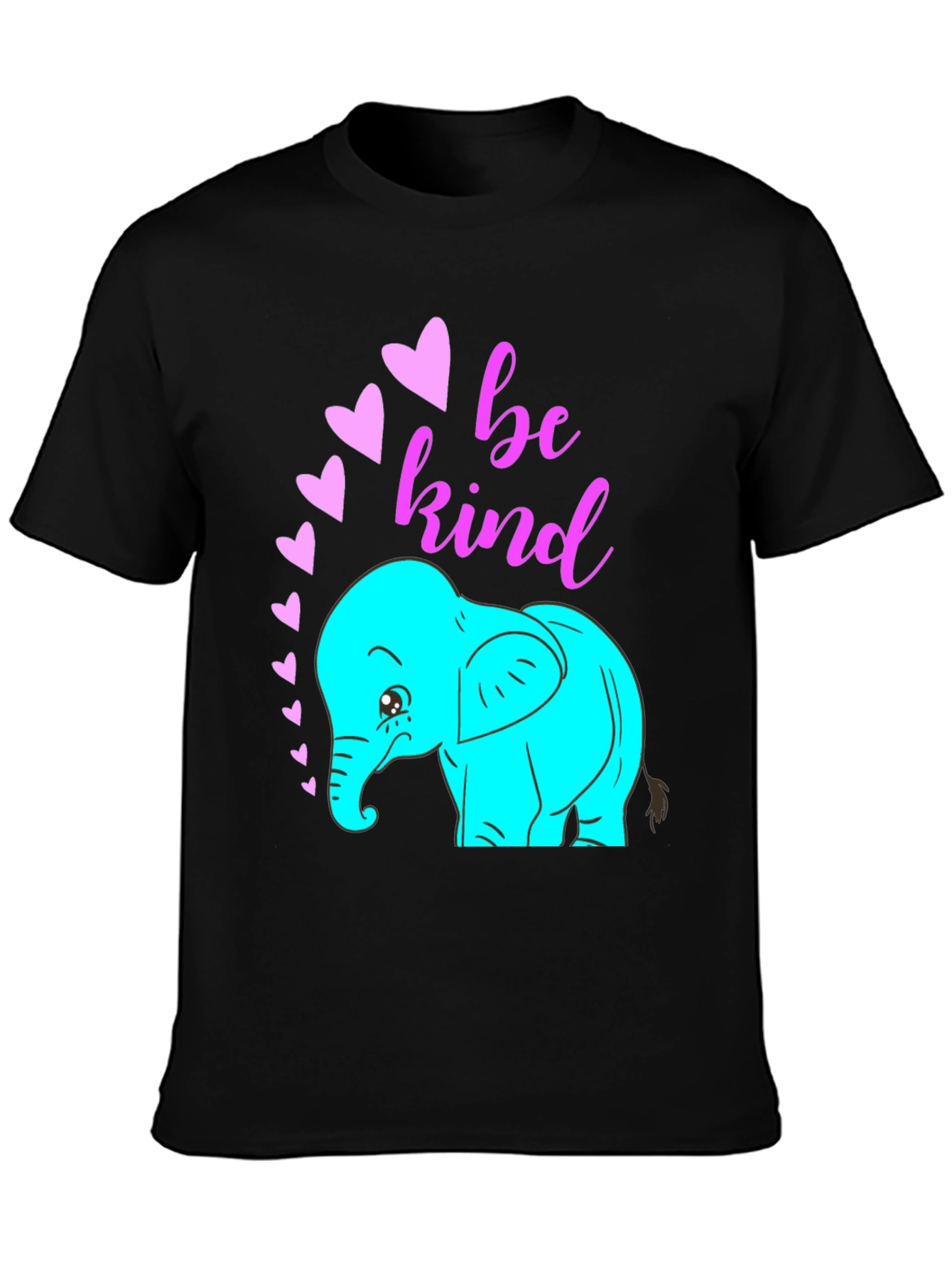 Be Kind Elephant Graphic Tee - Black