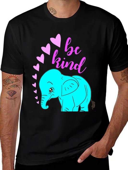 Be Kind Elephant Graphic Tee - Black