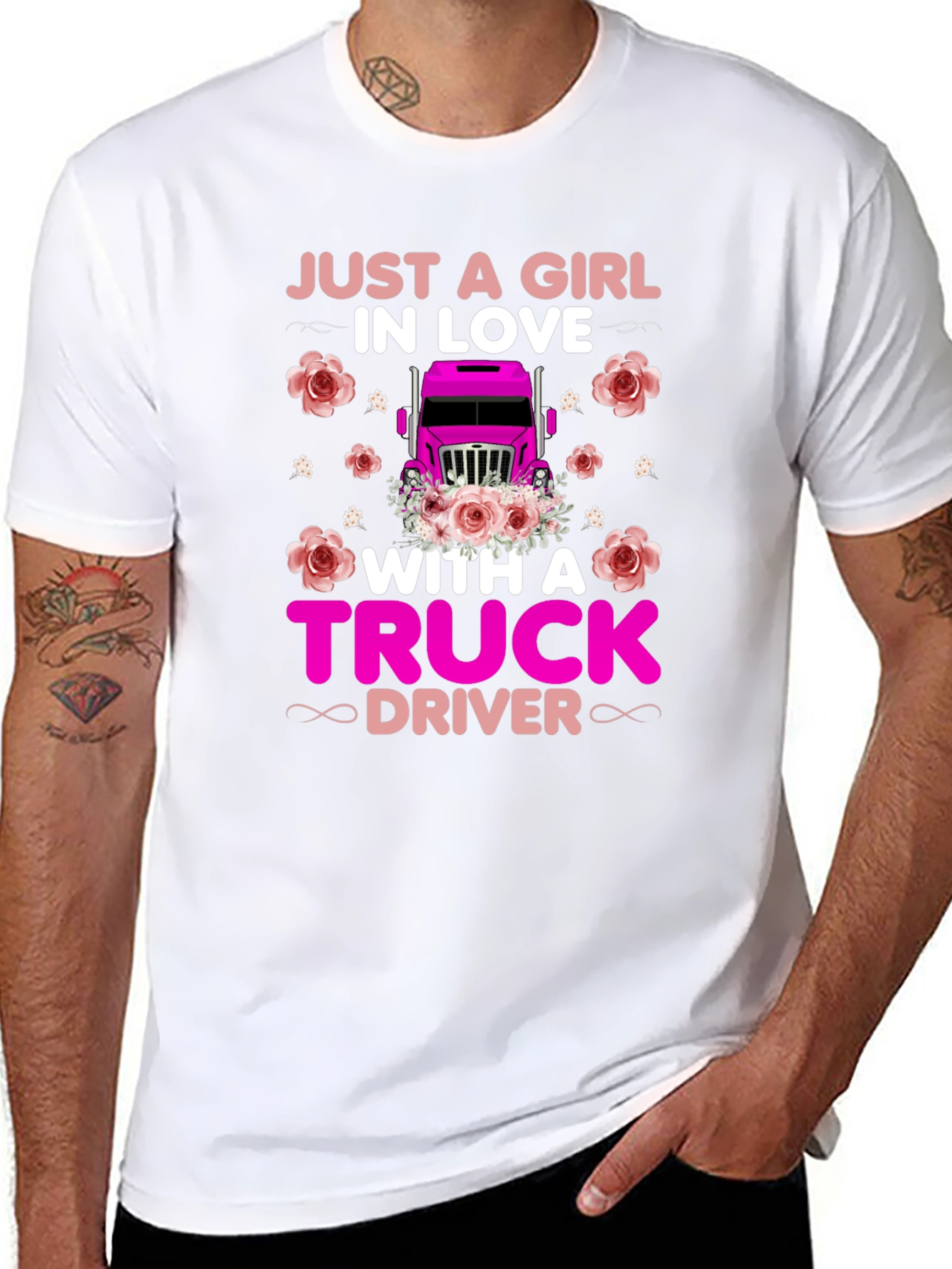 Just a Girl in Love Truck Driver T-Shirt