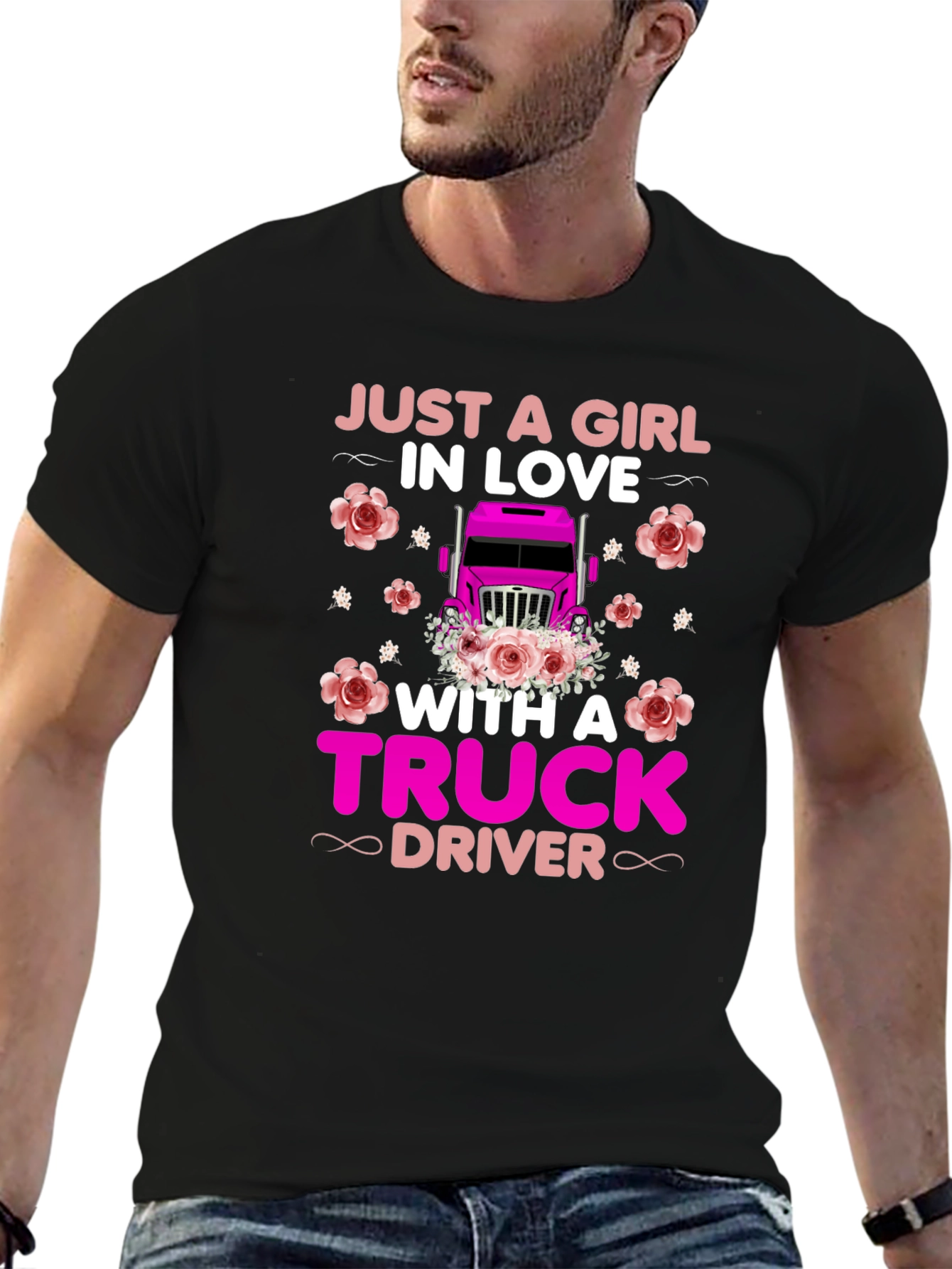 Just a Girl in Love Truck Driver T-Shirt