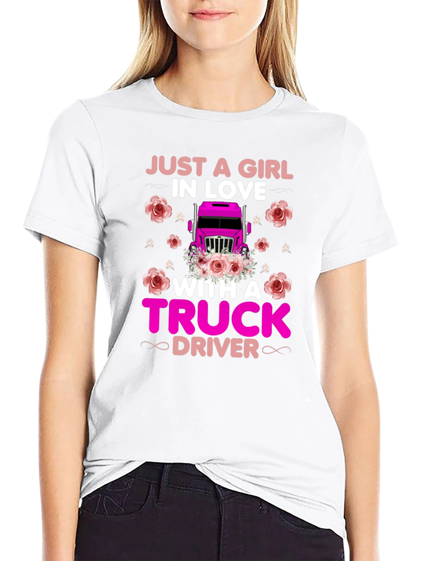 Just a Girl in Love Truck Driver T-Shirt