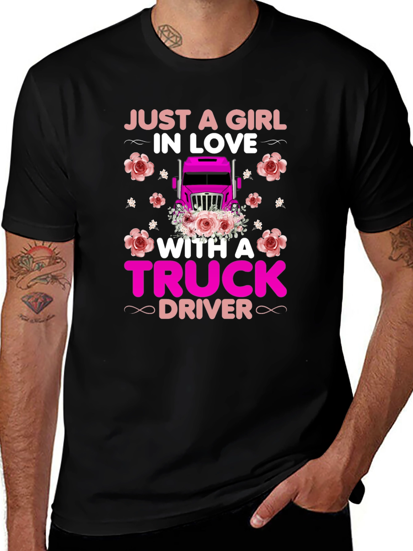 Just a Girl in Love Truck Driver T-Shirt