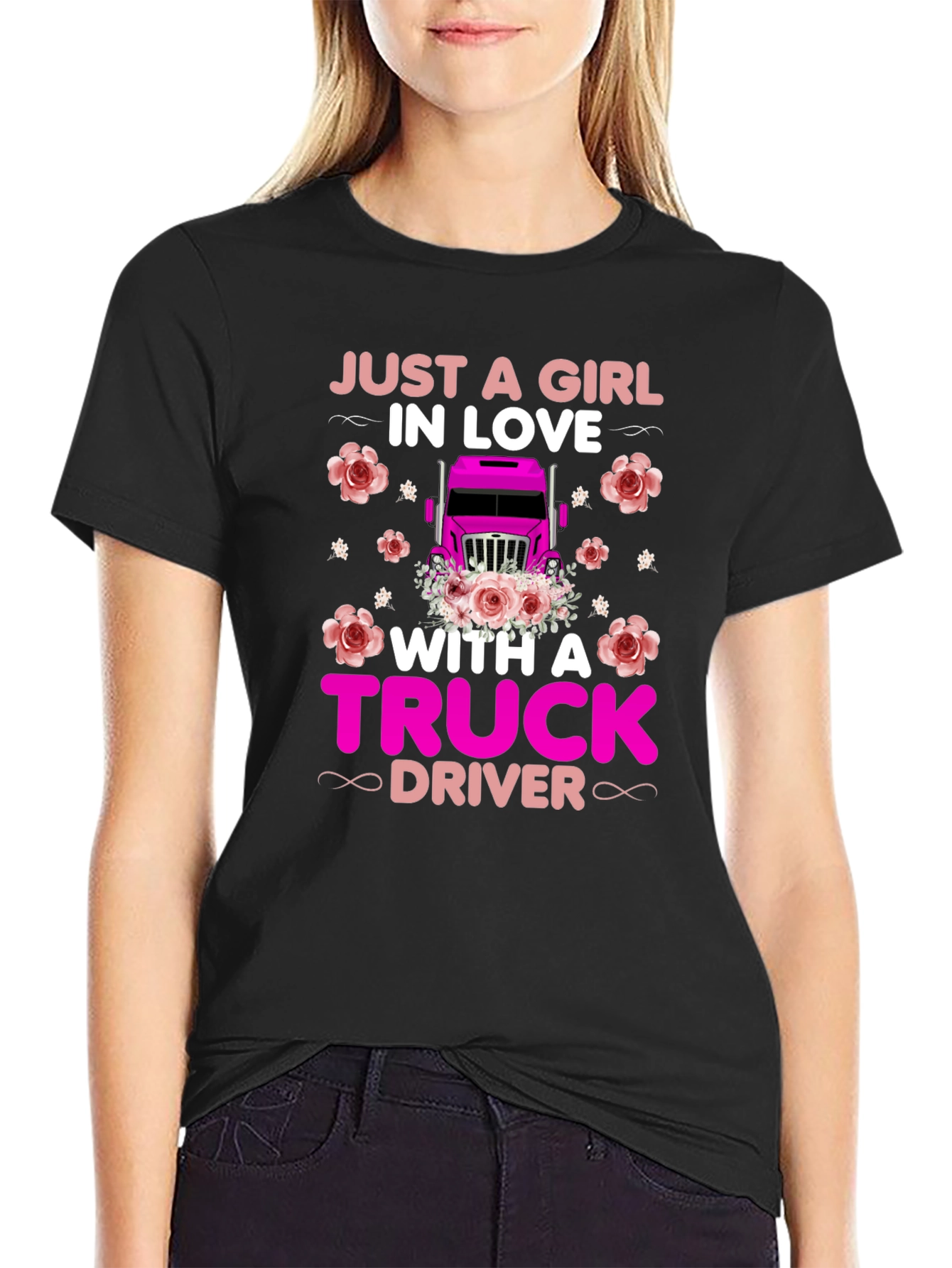 Just a Girl in Love Truck Driver T-Shirt