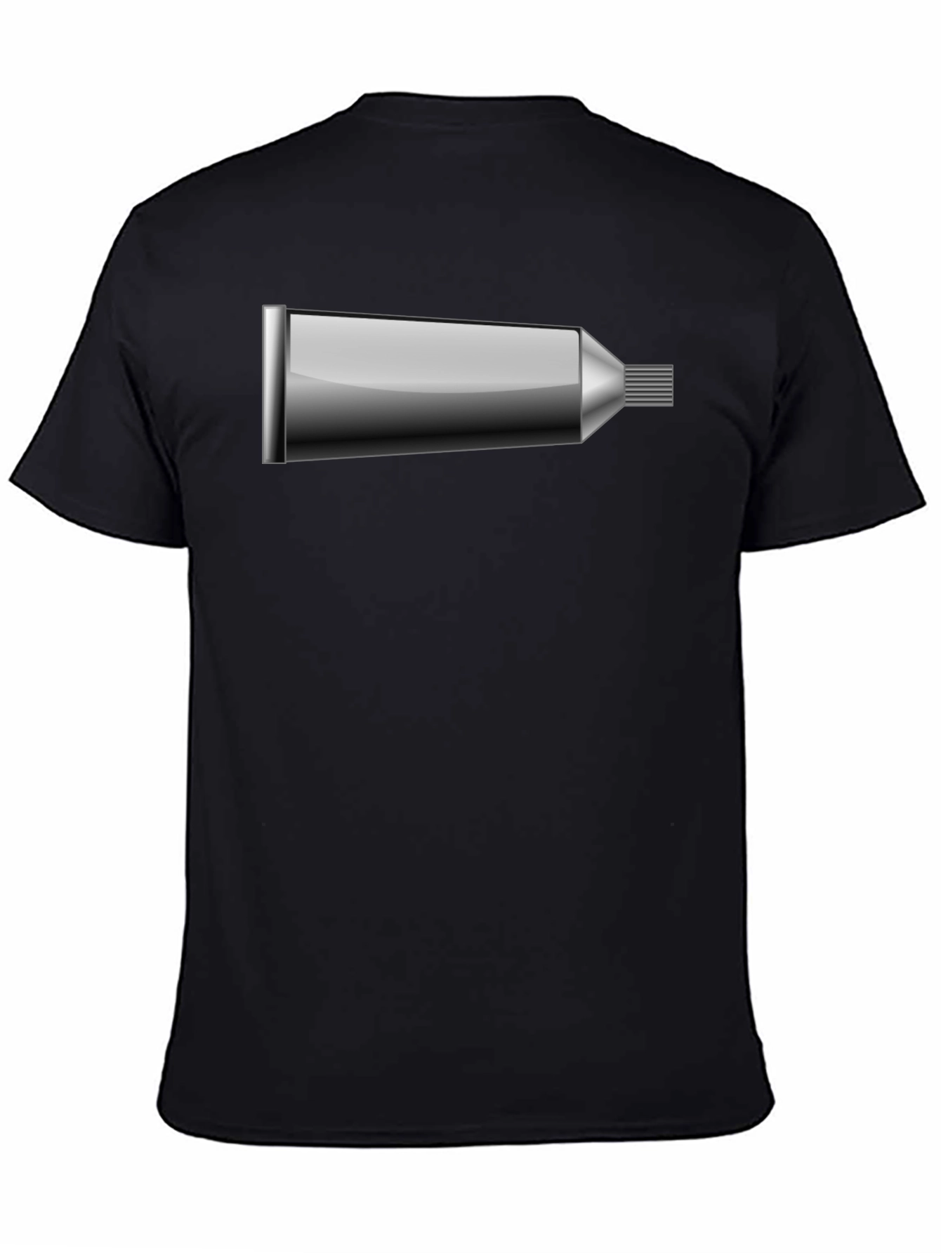 Novelty Toothpaste Tube Graphic Tee - Black Cotton Blend