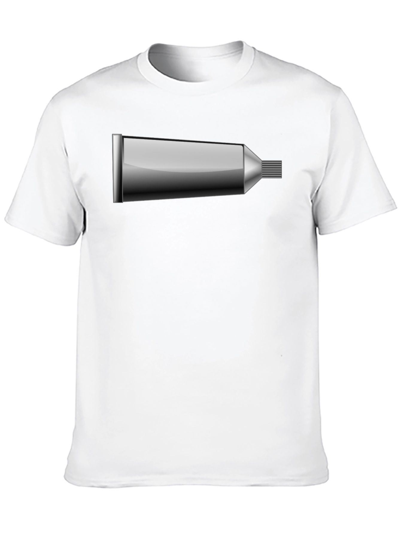 Novelty Toothpaste Tube Graphic Tee - Black Cotton Blend