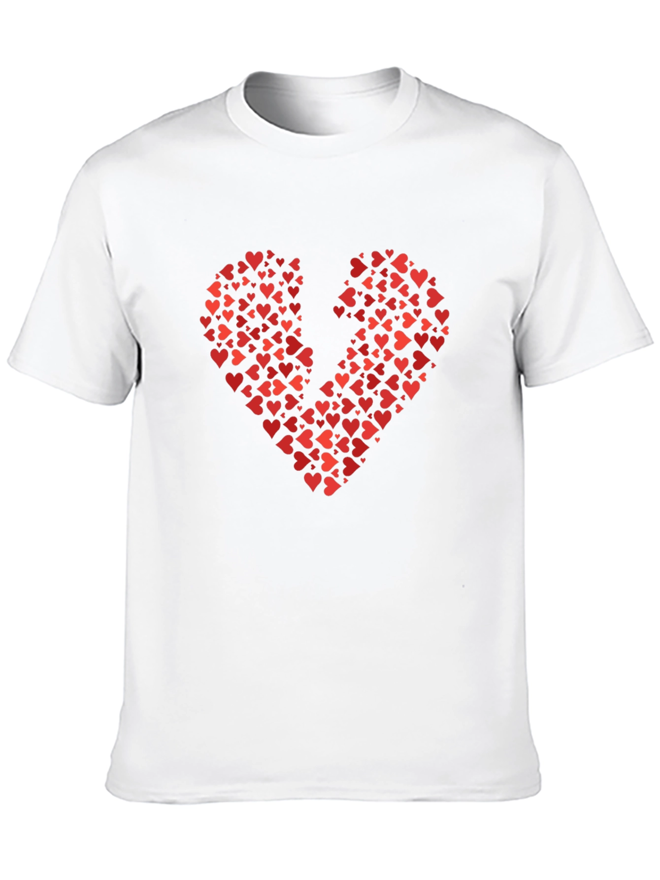 Broken Heart Red Hearts T-Shirt - Black Cotton Tee
