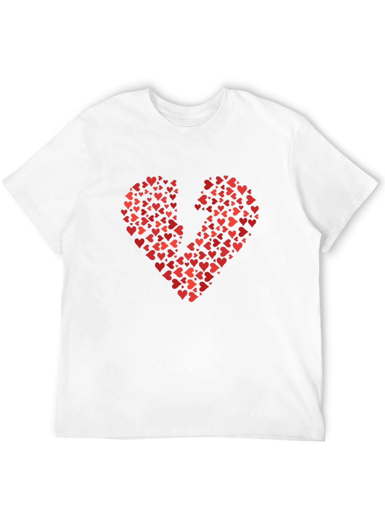 Broken Heart Red Hearts T-Shirt - Black Cotton Tee