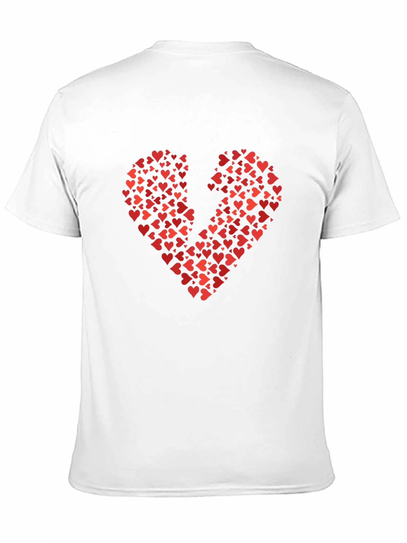 Broken Heart Red Hearts T-Shirt - Black Cotton Tee