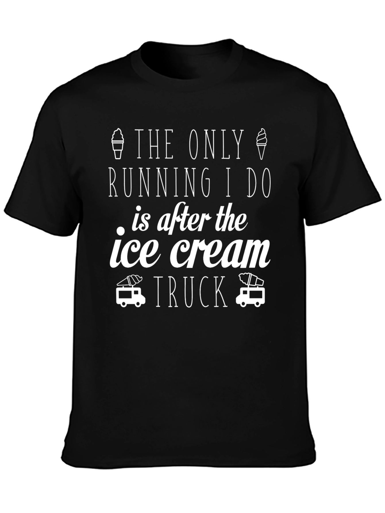 Funny Ice Cream Truck Running Graphic Tee
